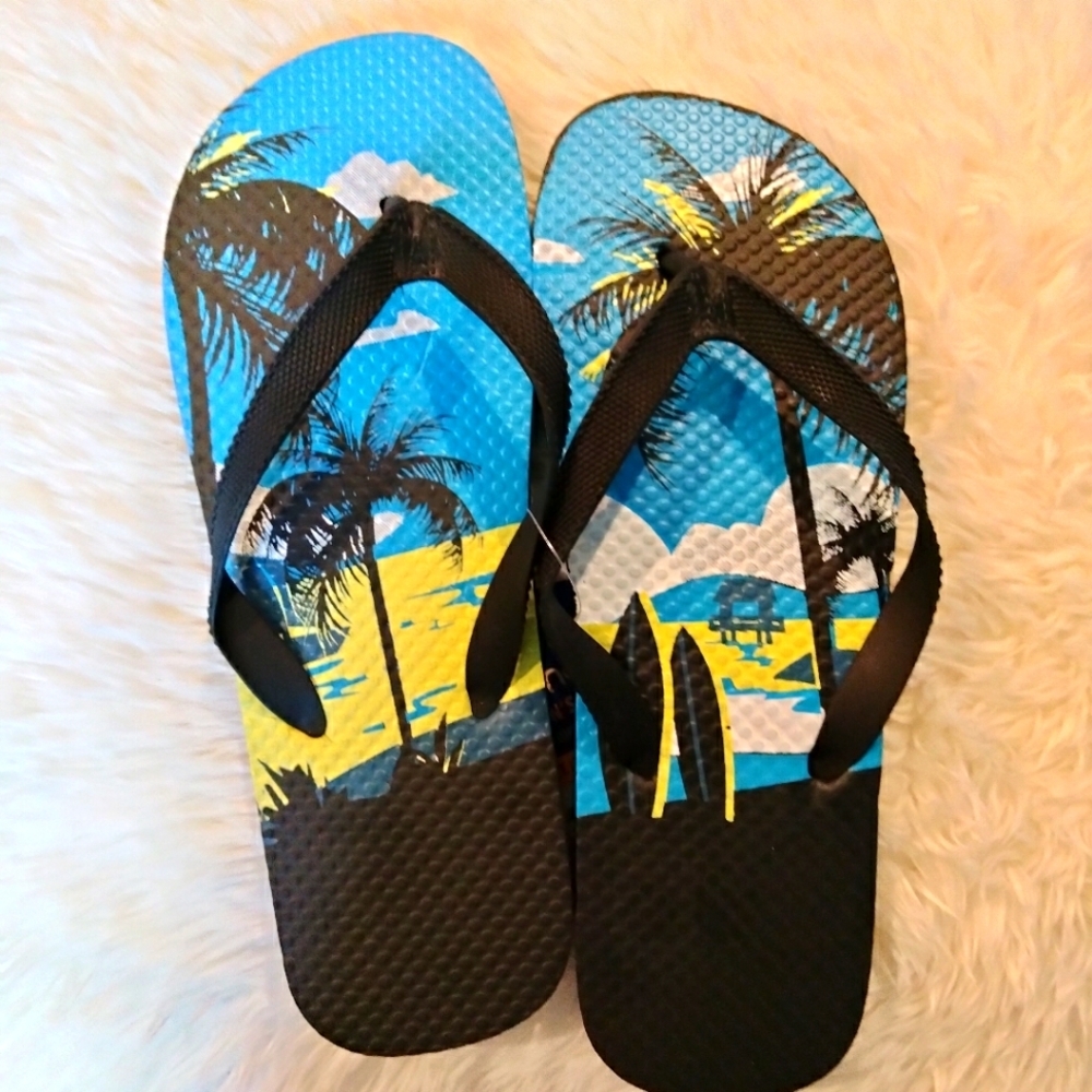 5 for $10 🥳 Tropical Hawaiian sunset flip flop Sandals